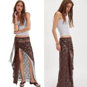Free People One Selene high low lace skirt sz.L